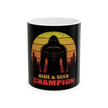 Bigfoot Sasquatch Hide & Seek Champion Funny Ceramic Coffee Mug-0